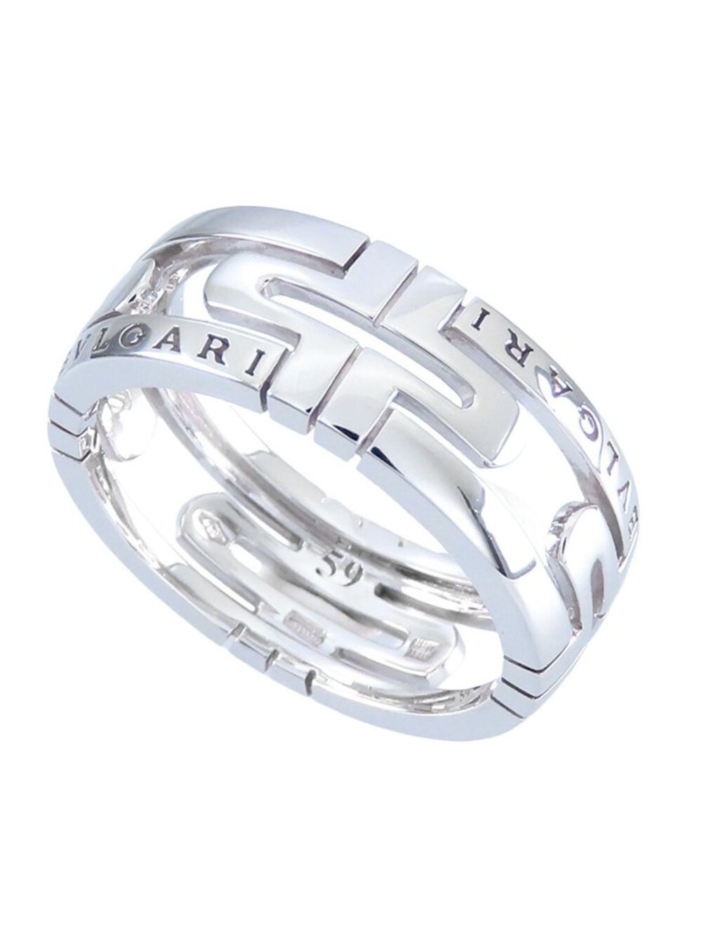 Bvlgari Parentesi Ring White Gold 18K Open Work 59